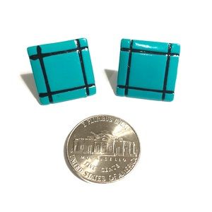 VTG 80s statement earring teal